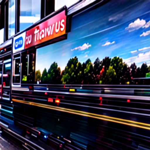 279_a bus with a view of a lot of traffic and the back of another bus with a billboard on the back end.png